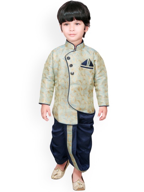 

Ridokidz Boys Turquoise Blue Regular Kurta with Dhoti Pants