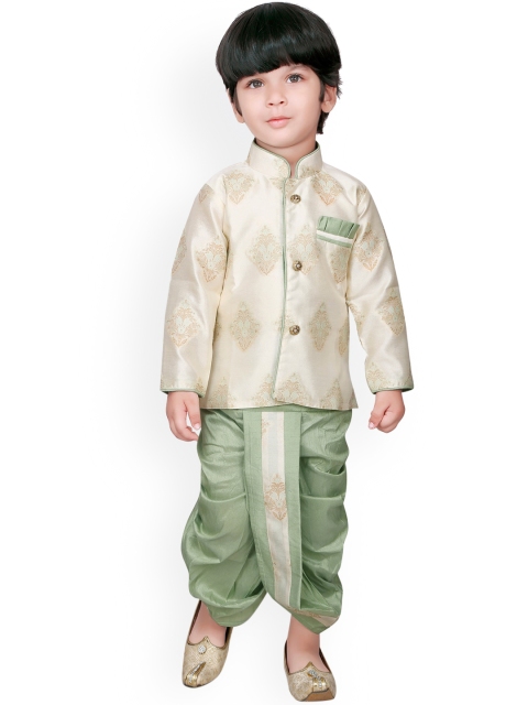 

Ridokidz Boys Gold-Toned Ethnic Motifs Regular Kurta with Dhoti Pants