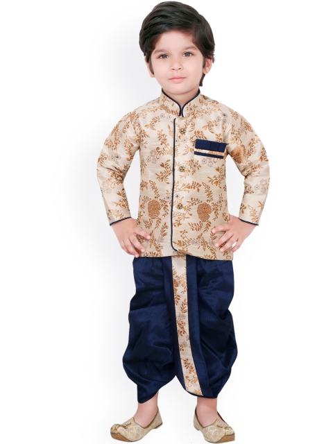 

Ridokidz Boys Off White Ethnic Motifs Regular Kurti with Dhoti Pants