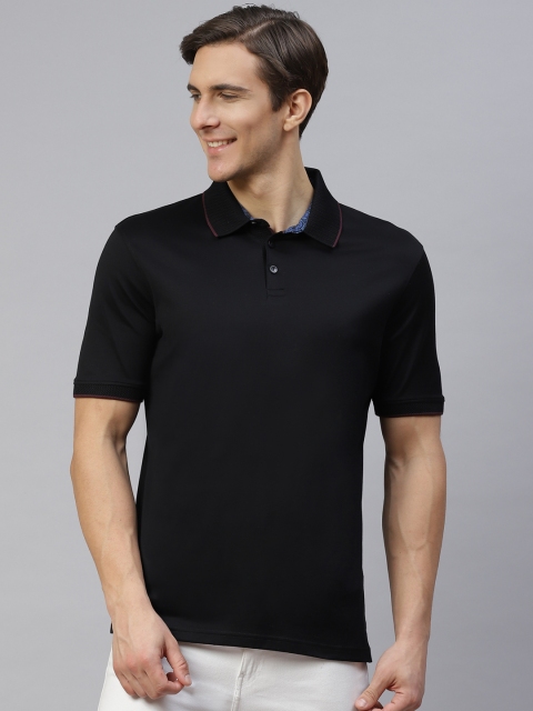 

Marks & Spencer Men Black Pure Cotton Polo Collar T-shirt