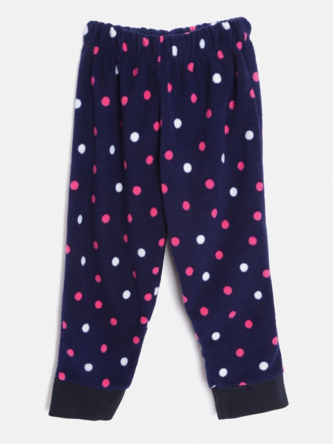 

CrayonFlakes Girls Navy Blue Polka Dots Polar Fleece Joggers