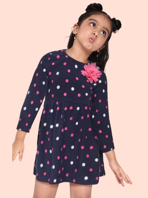 

CrayonFlakes Navy Blue Fit & Flare Dress