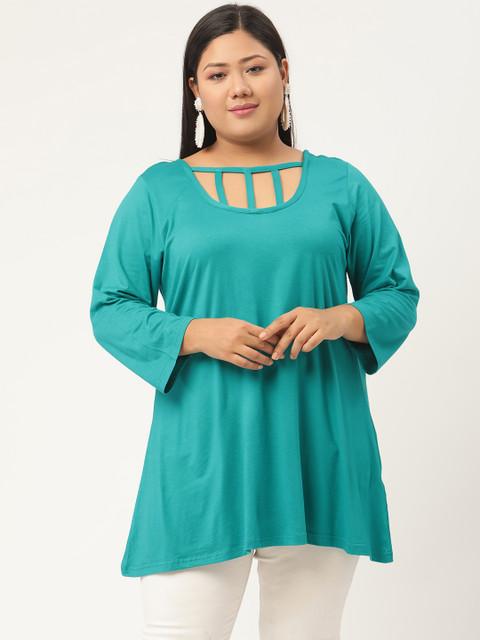 

Revolution Turquoise Blue Regular Plus Size Top