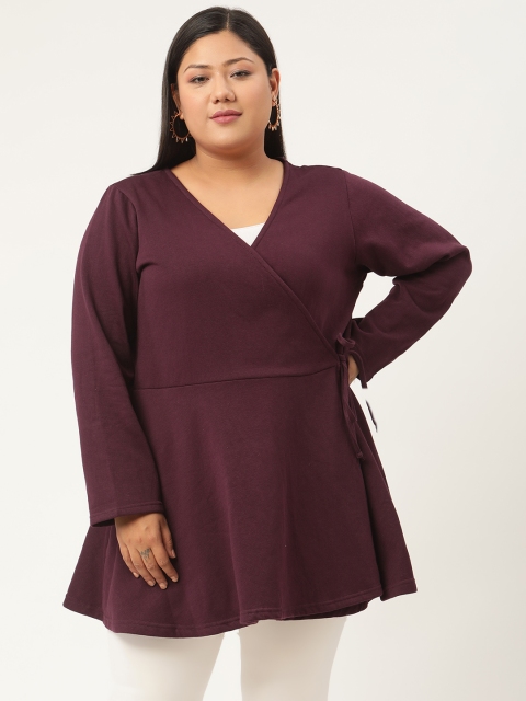 

Revolution Women Burgundy Fleece Tailored Plus Size Jacket