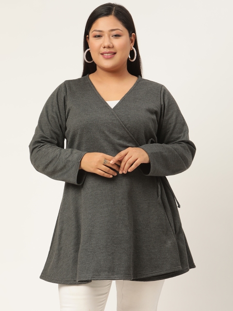 

Revolution Women Charcoal Fleece Tailored Plus Size Jacket