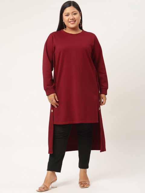 

Revolution Women Maroon Plus Size Sweatshirt