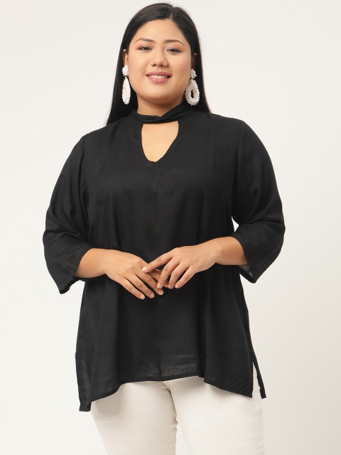

Revolution Black Keyhole Neck Regular Top
