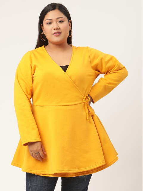 

Revolution Women Mustard Fleece Tailored Plus Size Jacket