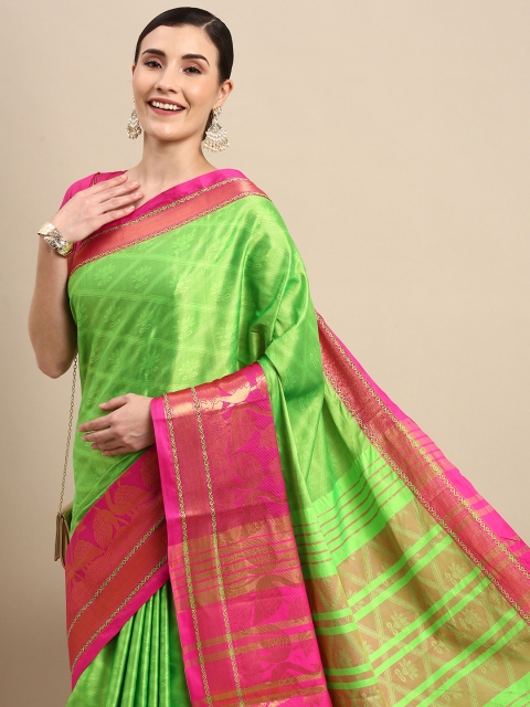 

Anouk Green Ethnic Motifs Zari Pure Silk Kanjeevaram Saree