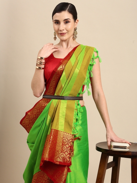 

Anouk Green Zari Pure Silk Banarasi Saree