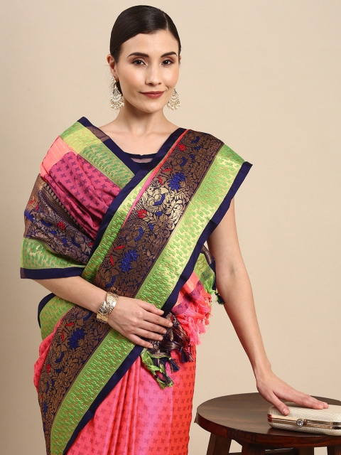 

Anouk Pink Ethnic Motifs Zari Pure Silk Kanjeevaram Saree