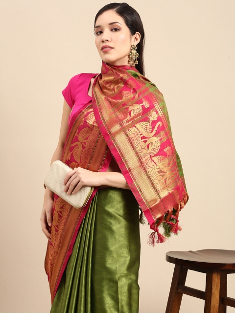 

Anouk Green Woven Design Pure Silk Kanjeevaram Saree