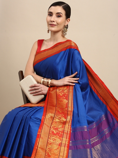

Anouk Blue Woven Design Pure Silk Banarasi Saree