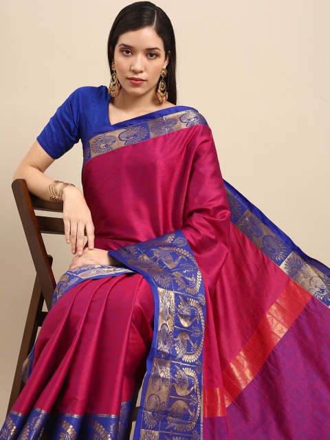 

Anouk Magenta Ethnic Motifs Zari Pure Silk Banarasi Saree