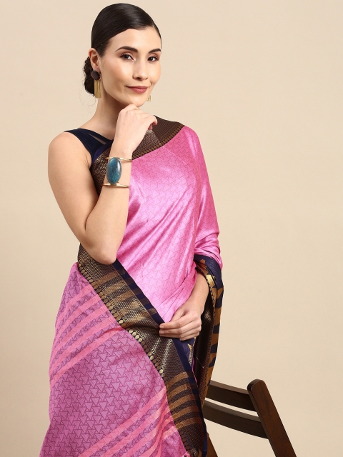 

Anouk Pink Zari Pure Silk Kanjeevaram Saree