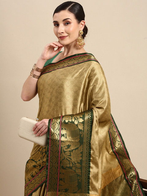 

Anouk Gold-Toned Woven Design Zari Pure Silk Banarasi Saree