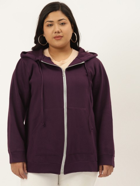 

Revolution Plus Size Women Burgundy Fleece Open Front Jacket