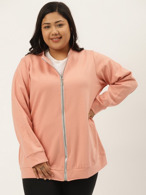 

Revolution Plus Size Women Pink Fleece Open Front Jacket
