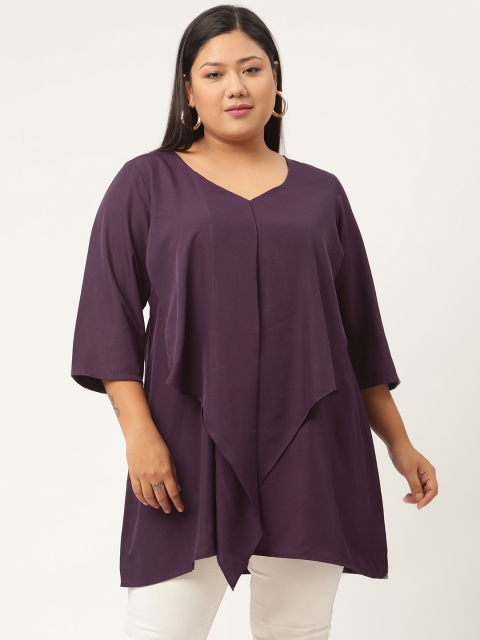 

Revolution Purple Ruffles Regular Plus Size Top