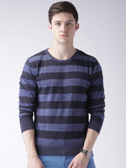 

Moda Rapido Men Blue Striped Sweater