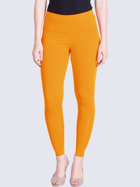 

LYRA Women Yellow Solid Cotton Ankle-Length Leggings