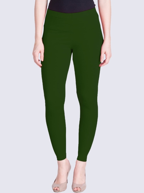 

LYRA Women Green Solid Ankle-Length Cotton Leggings