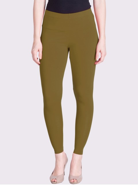 

LYRA Women Coffee Brown Solid Cotton Ankle-Length Leggings