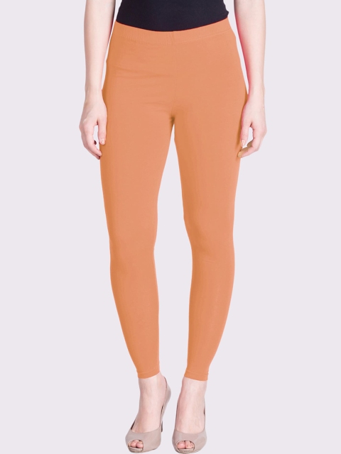 

LYRA Women OraSolid Cotton Ankle-Length Leggings, Orange