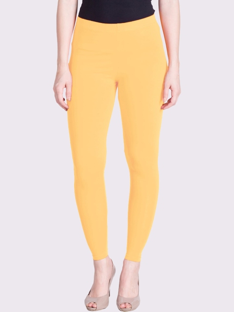 

LYRA Women Yellow Solid Ankle-Length Cotton Leggings