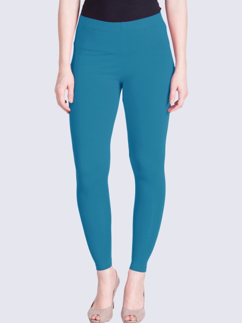 

LYRA Women Teal Blue Solid Ankle-Length Leggings