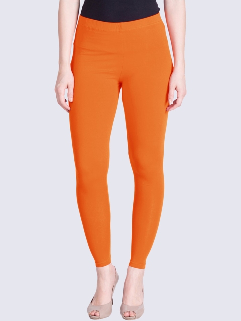 

LYRA Women Orange Solid Ankle-Length Cotton Leggings