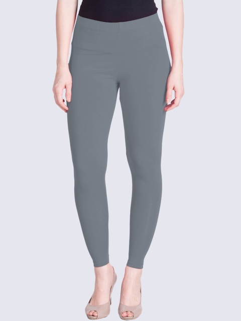 

LYRA Women Grey Solid Ankle-Length Cotton Leggings