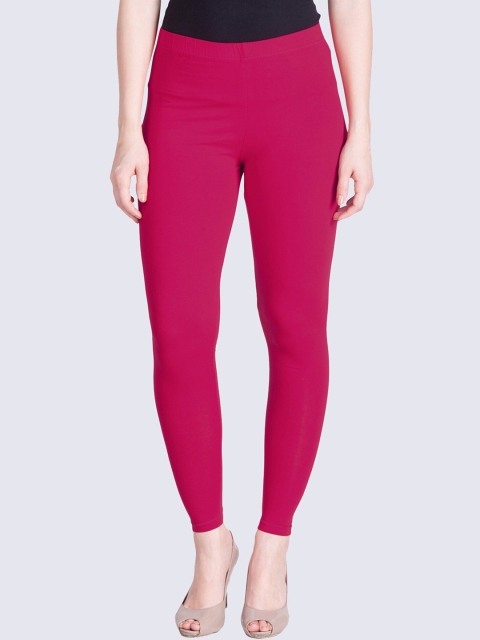 

LYRA Women Magenta Coloured Solid Cotton Ankle-Length Leggings