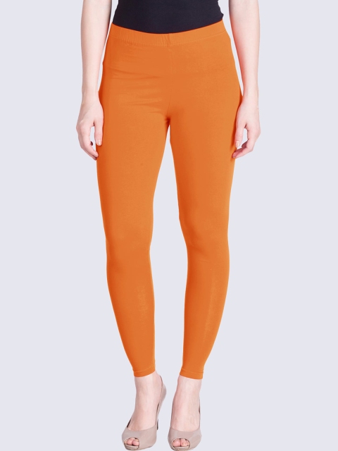 

LYRA Women Orange Solid Ankle Length Leggings