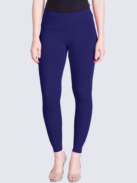 

LYRA Women Navy Blue Solid Ankle-Length Cotton Leggings