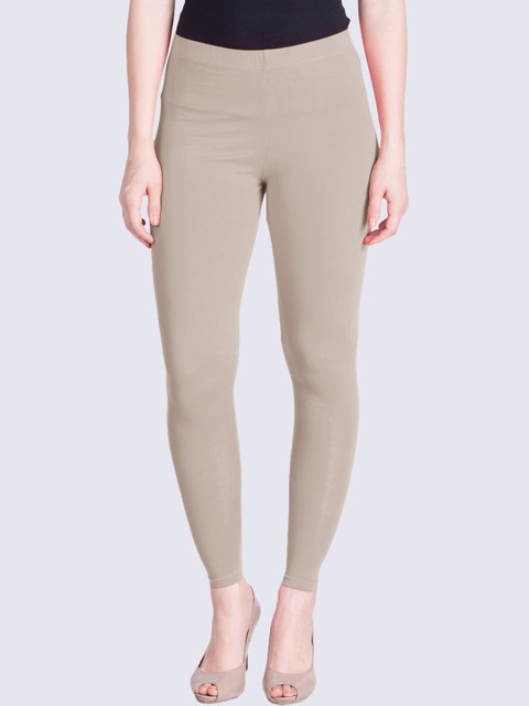 

LYRA Women Grey Solid Cotton Ankle-Length Leggings