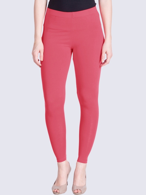 

LYRA Woman Peach Solid Ankle-Length Leggings