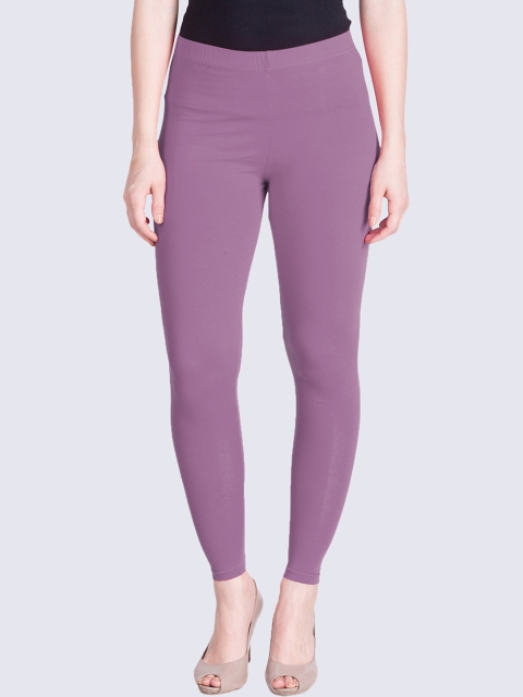 

LYRA Women Lavender Solid Ankle-Length Cotton Leggings