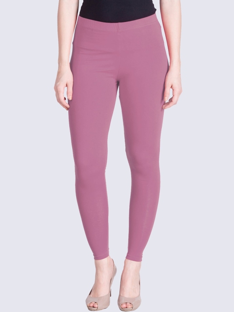 

LYRA Women Rosy Mauve Pink Solid Ankle-Length Leggings