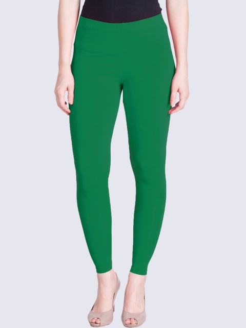 

LYRA Women Green Solid Ankle-Length Cotton Leggings