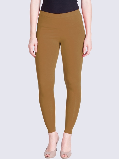 

LYRA Women Coffee Brown Coloured Solid Cotton Ankle-Length Leggings