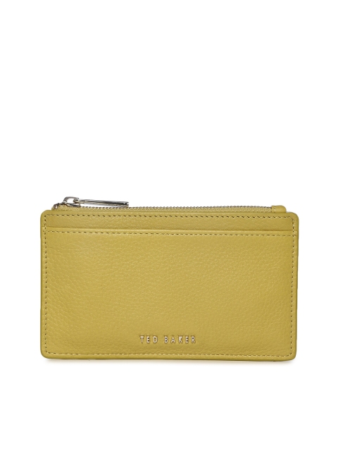 

Ted Baker Women Yellow Textured Leather Zip Around Wallet