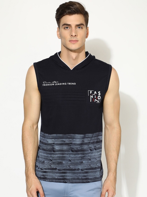 

V2 Value & Variety Men Navy Blue Typography Printed T-shirt