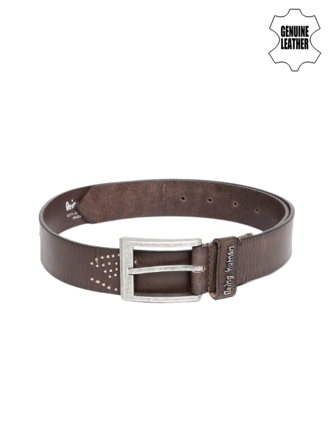 

Being Human Clothing Brown Embellished Genuine Leather Belt