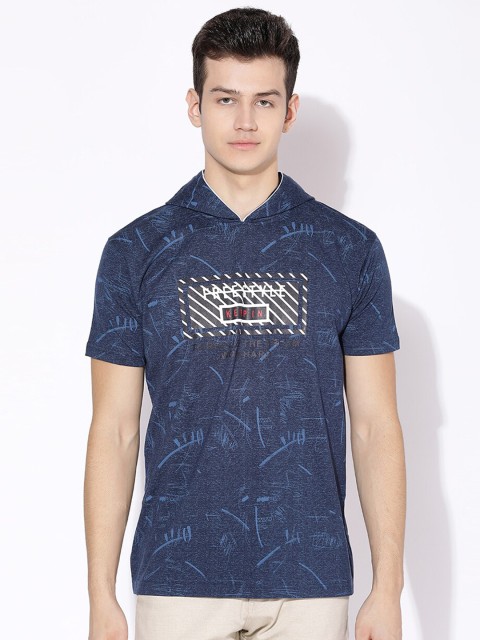 

V2 Value & Variety Men Navy Blue & Off White Printed T-shirt