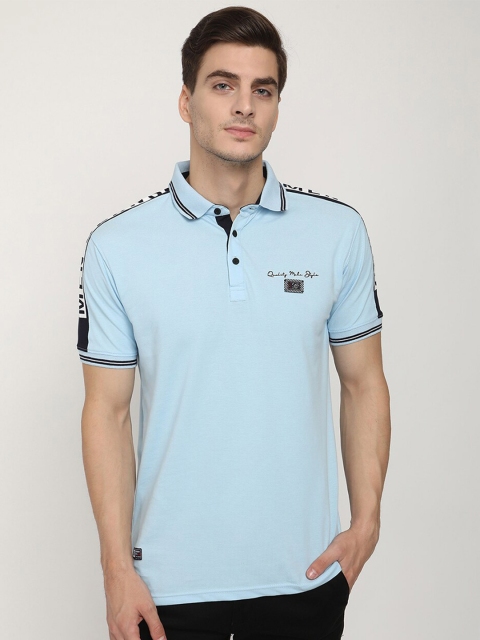 

V2 Value & Variety Men Blue Polo Collar Pockets T-shirt