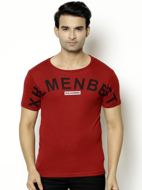 

V2 Value & Variety Men Maroon V-Neck Raw Edge T-shirt