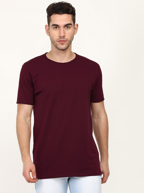 

V2 Value & Variety Men Maroon Raw Edge T-shirt