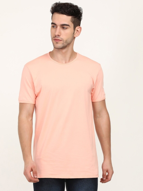 

V2 Value & Variety Men Pink V-Neck Raw Edge T-shirt