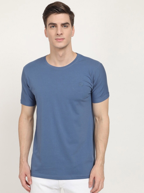 

V2 Value & Variety Men Blue Raw Edge T-shirt